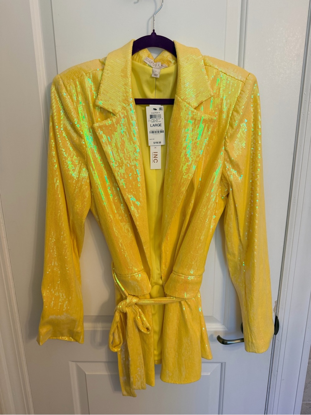 Yellow Sequin Blazer